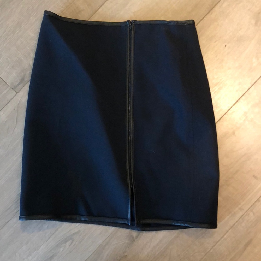 Club Monaco “leather” trimmed skirt